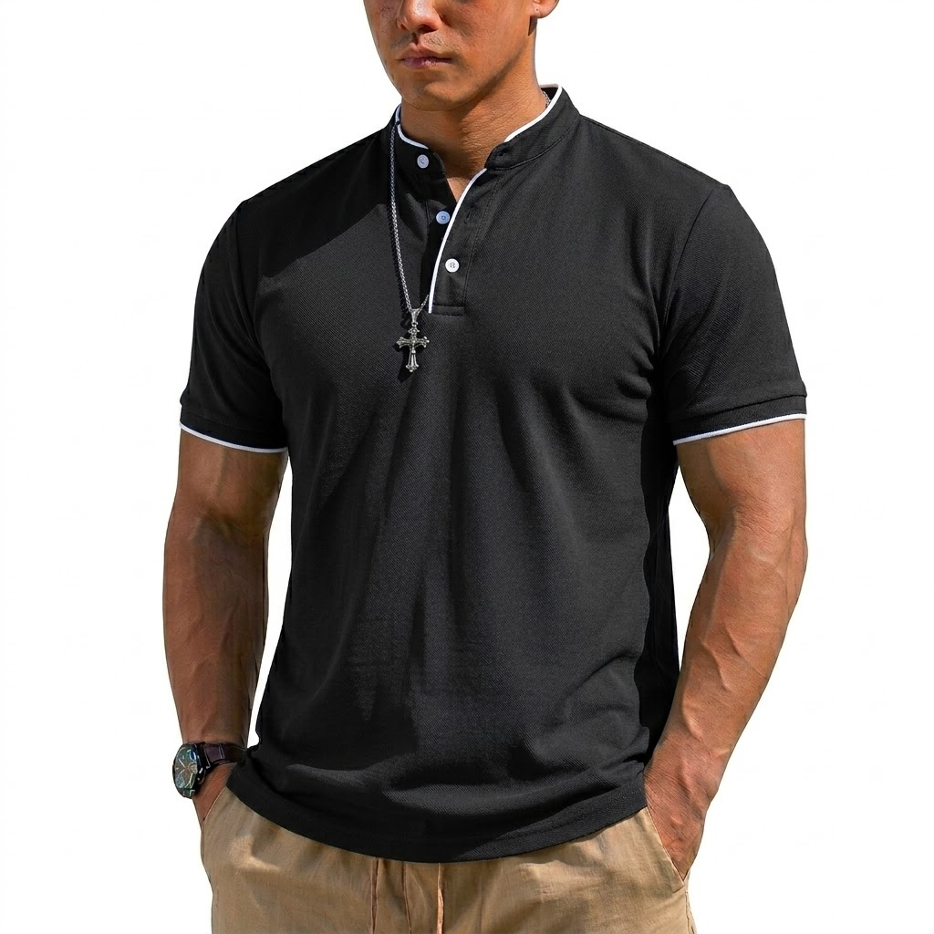 Summer Short Sleeve Henley Shi - Summer Clothing For Young Men incelemesi ve fiyatı