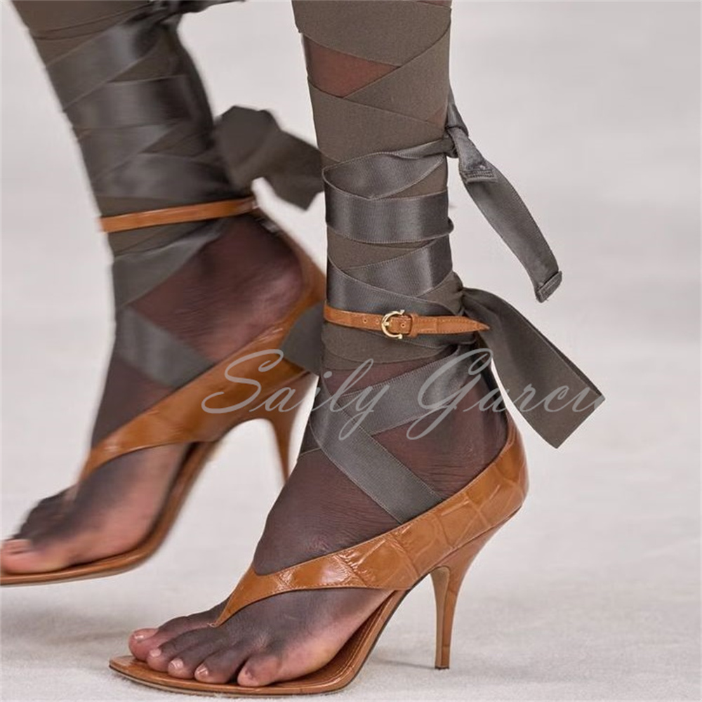 Brown Leather High Heel Flip F - Summer Clothing Fabric incelemesi ve fiyatı