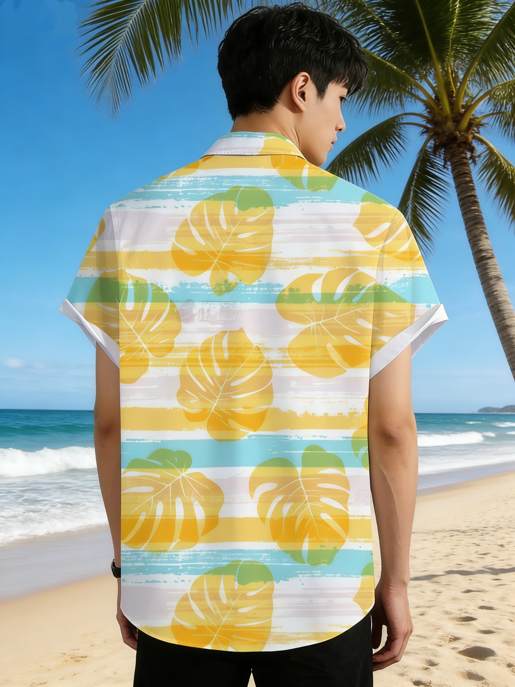 New Men's Hawaiian Shirt Tropi - Beach Shirt Hawaiian incelemesi ve fiyatı