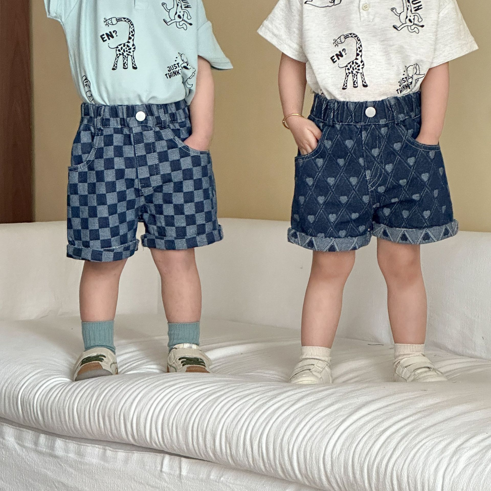 2026 New Girls Boys Denim Shor - Summer Loving Kids Clothing incelemesi ve fiyatı