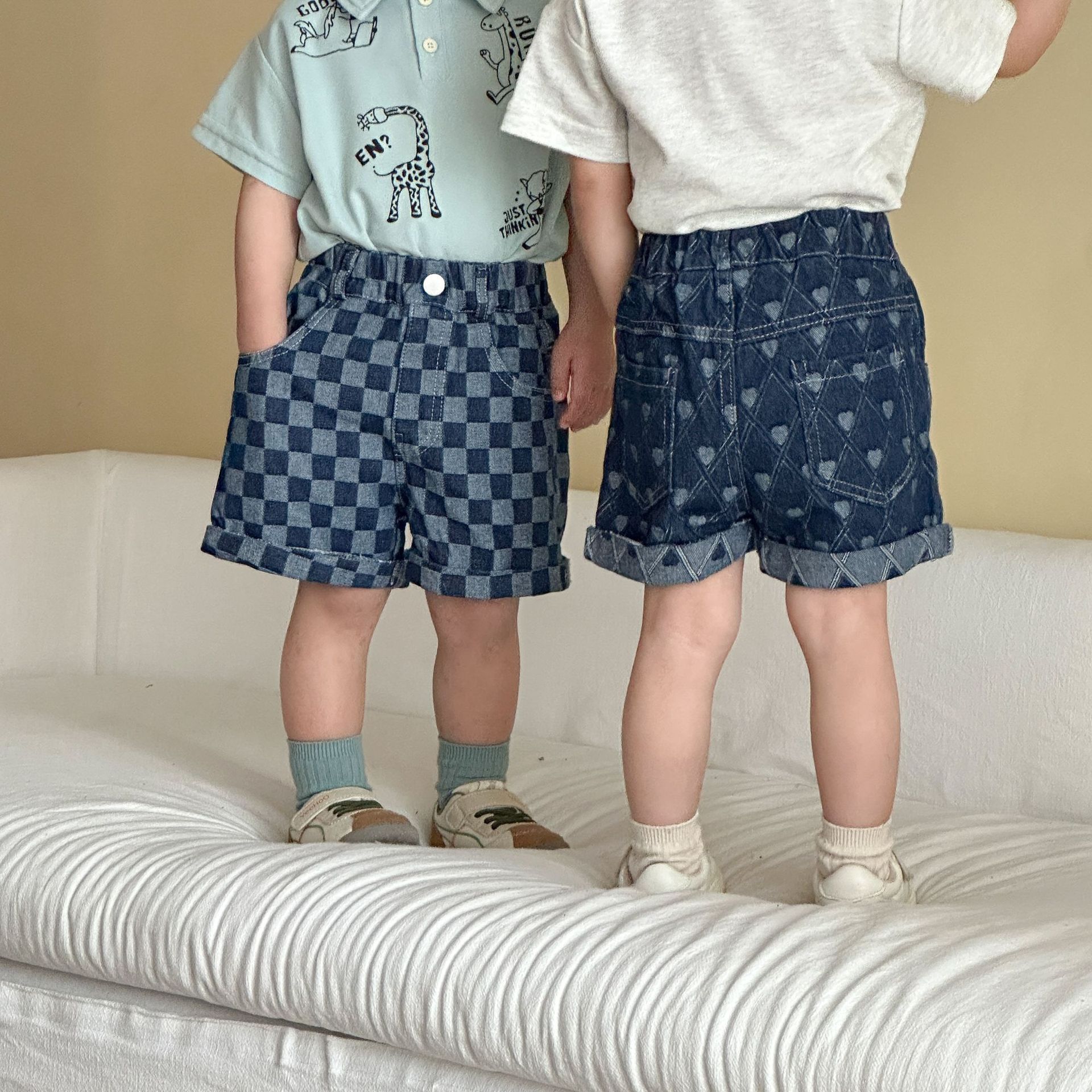 2026 New Girls Boys Denim Shor - Summer Loving Kids Clothing incelemesi ve fiyatı