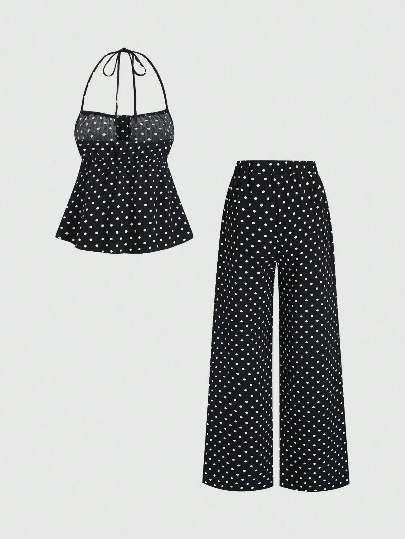 Polka Dot Halter Neck Peplum T - Halter Neck Top incelemesi ve fiyatı