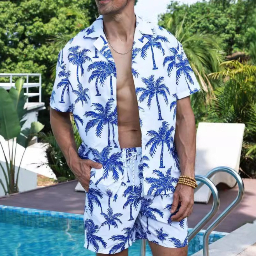 Hawaiian Style Printed Coconut - Beach Shirt Hawaiian incelemesi ve fiyatı