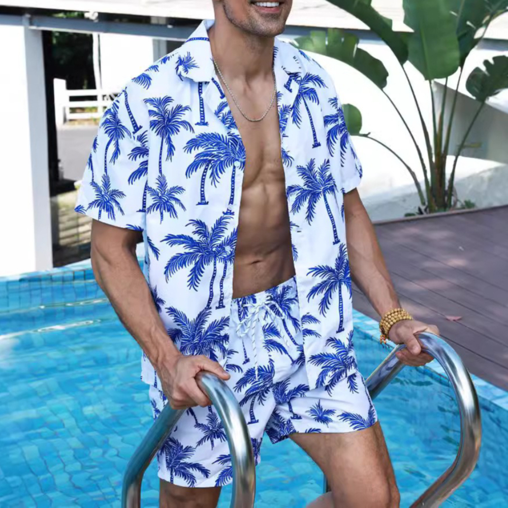 Hawaiian Style Printed Coconut - Beach Shirt Hawaiian incelemesi ve fiyatı