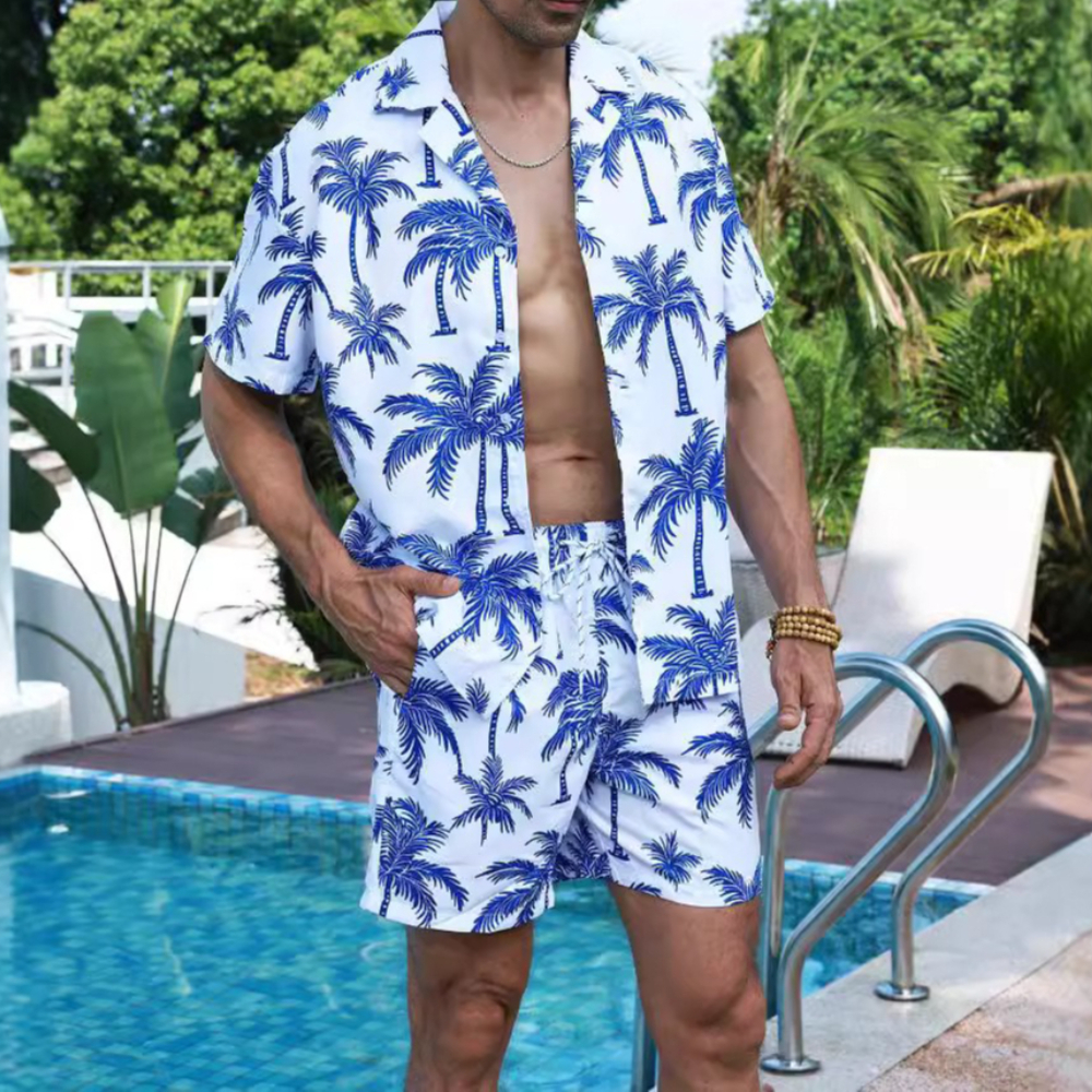 Hawaiian Style Printed Coconut - Beach Shirt Hawaiian incelemesi ve fiyatı