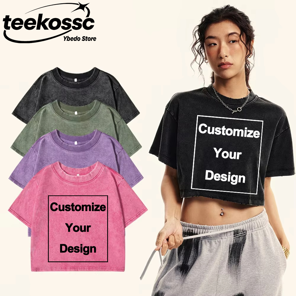 Y2k Custom Solid Washed T-Shir - Summer Clothing Women Sale incelemesi ve fiyatı