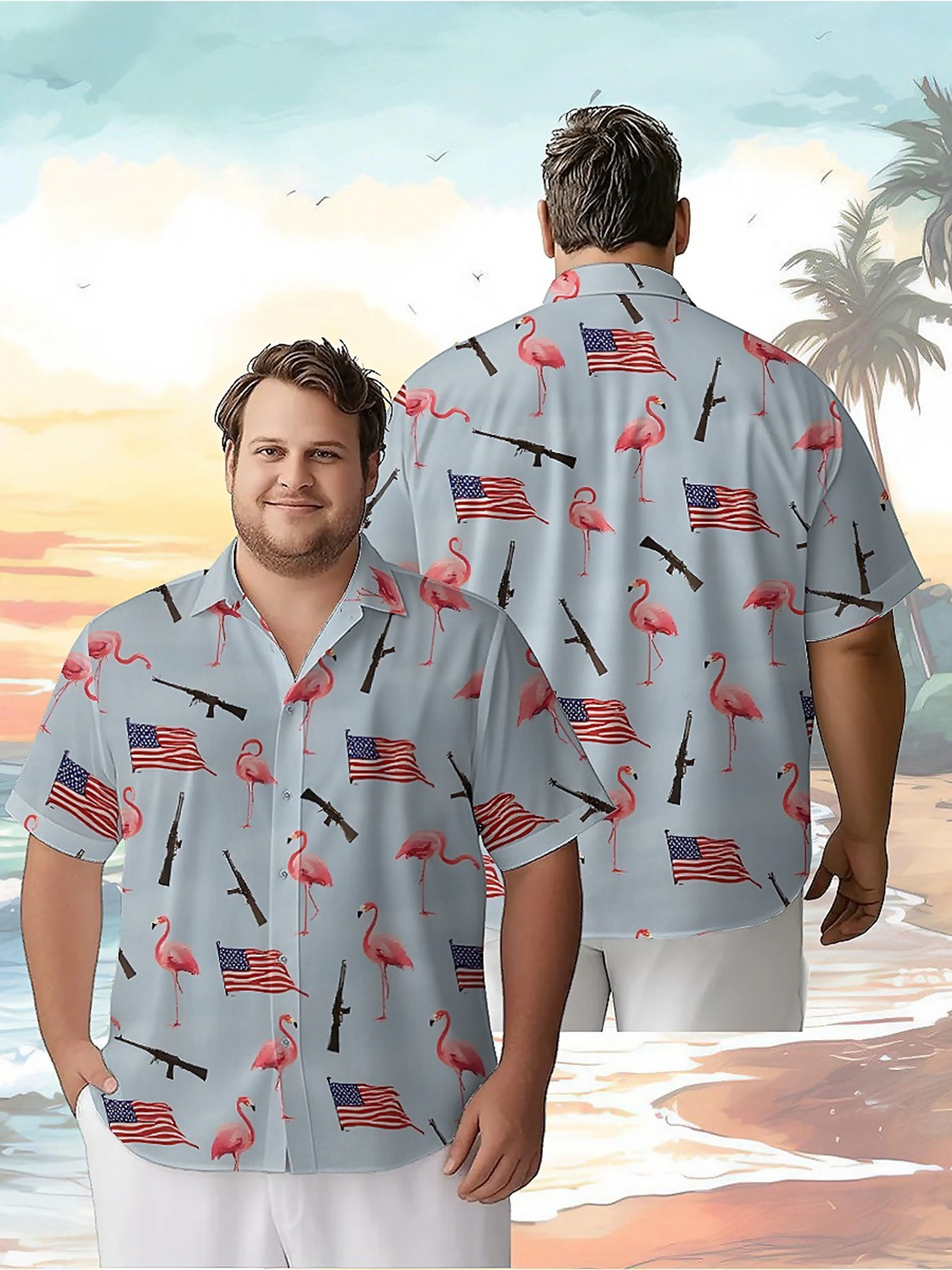 Men's Plus Size Hawaiian Shirt - Beach Shirt Hawaiian incelemesi ve fiyatı