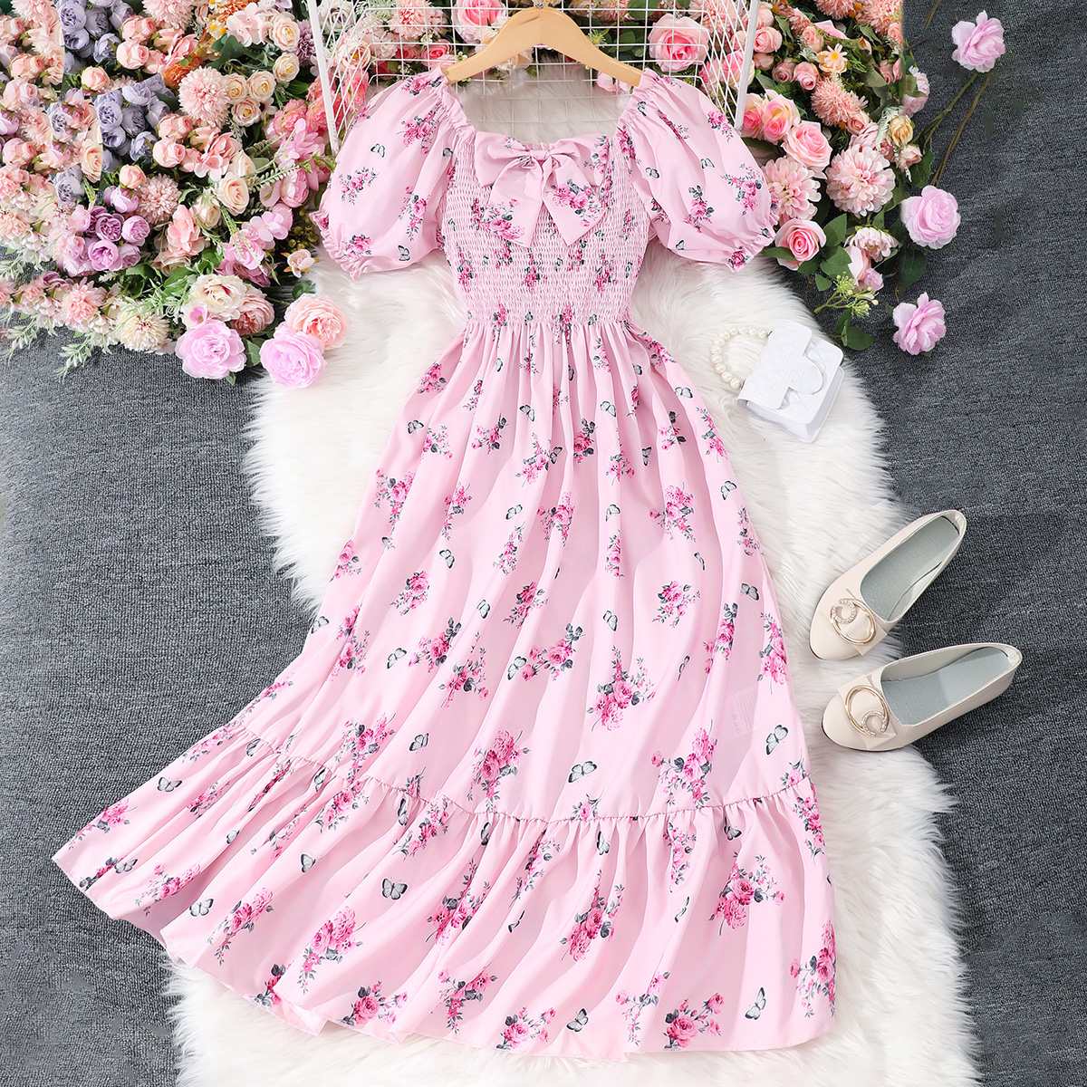 Teen Girl Floral Long Dress Su - Summer Clothing Teen Girls incelemesi ve fiyatı
