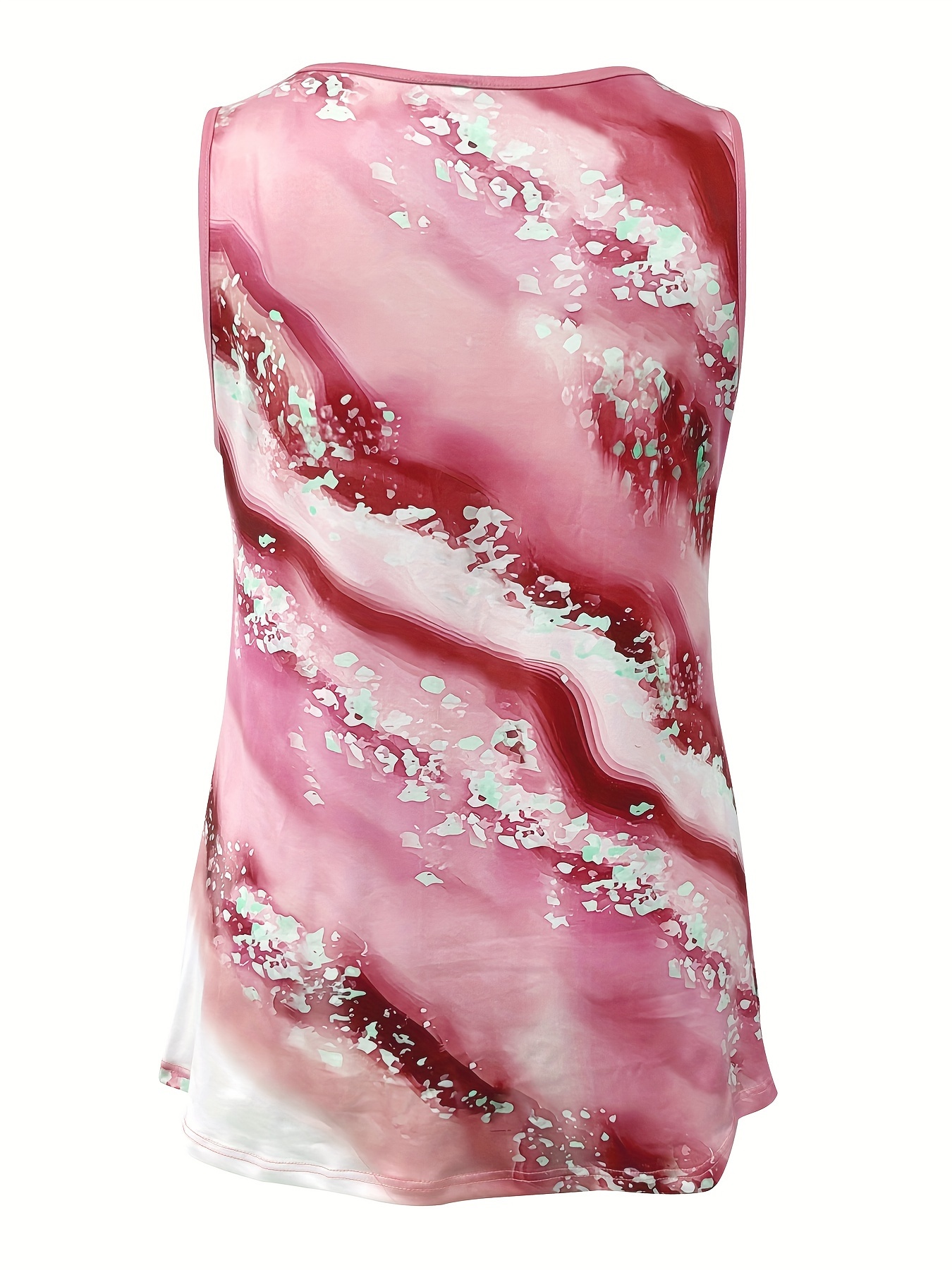 Plus Size Marble Print Tank To - Halter Neck Top incelemesi ve fiyatı