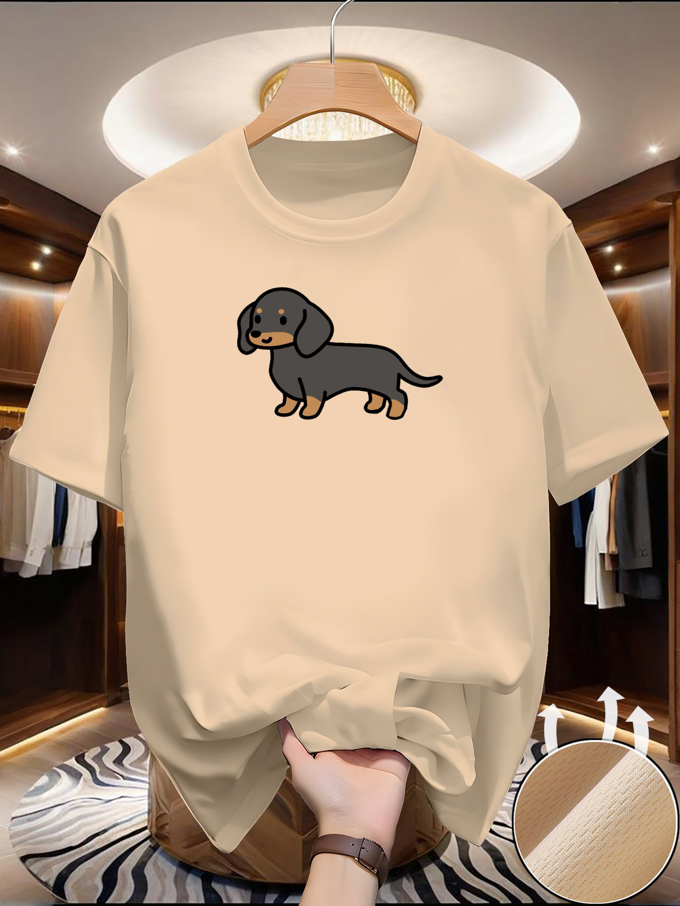 New Men's Dachshund print T-sh - Summer Clothing Europe incelemesi ve fiyatı