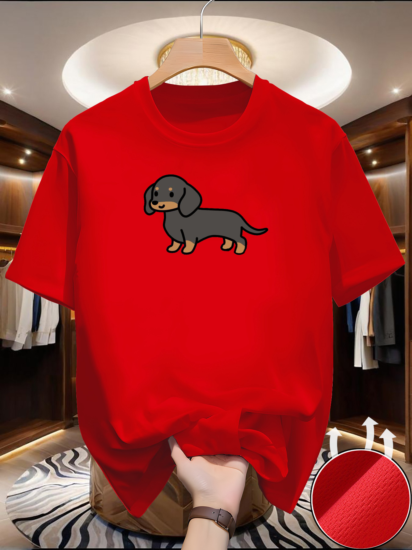New Men's Dachshund print T-sh - Summer Clothing Europe incelemesi ve fiyatı