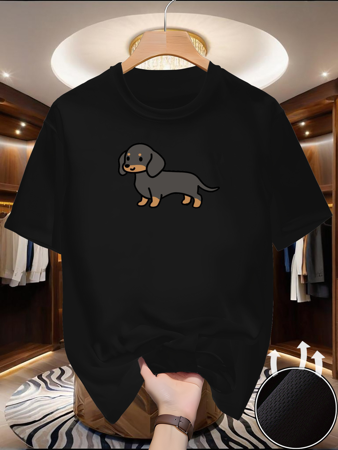 New Men's Dachshund print T-sh - Summer Clothing Europe incelemesi ve fiyatı