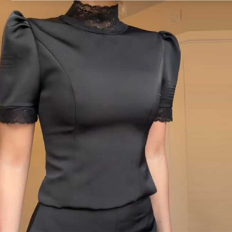 New Satin Lace Edge Top Short  - Off Shoulder Blouse incelemesi ve fiyatı